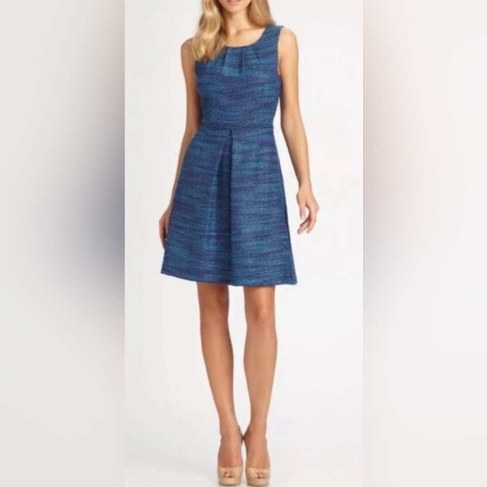Trina Turk Tweed Dress Pockets Sleeveless Wool Mohair Blend Lined Medium